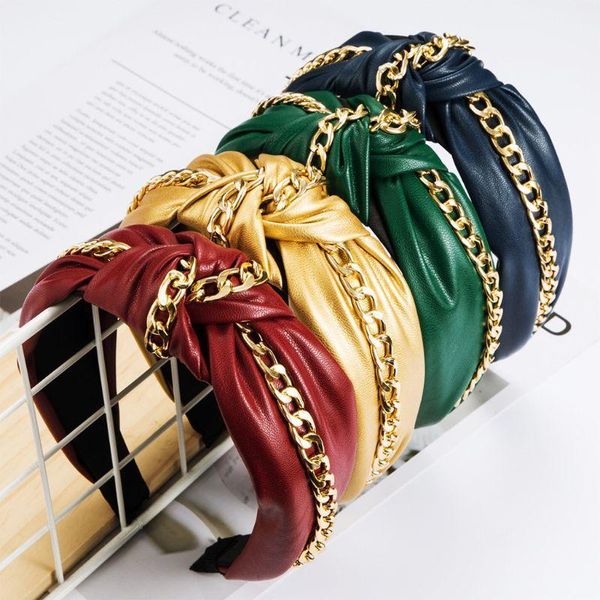 fashion women soft leather hair hoop alloy chain wide side knotted hairband female headwear decorations accessories gift1
fashion women soft leather hair hoop alloy chain wide side knotted hairband female headwear decorations accessories gift1