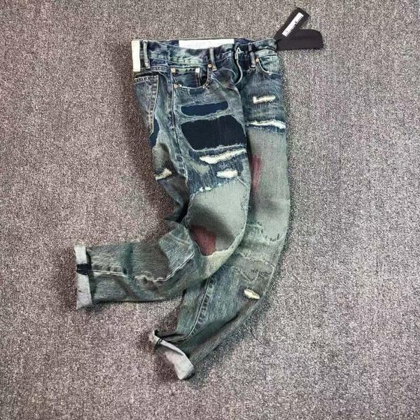 men's jeans slim fashion denim trousers ripped casual summer and autumn locomotive outer pants, Blue
men's jeans slim fashion denim trousers ripped casual summer and autumn locomotive outer pants, Blue