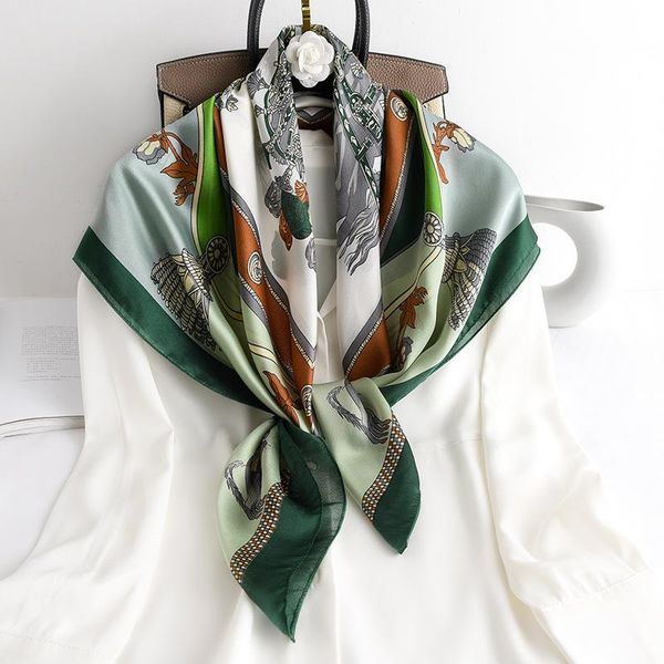 scarves 90cm square silk scarf spring summer hijab headband foulard design print pashmina shawl lady wrap neckerchief, Blue;gray
scarves 90cm square silk scarf spring summer hijab headband foulard design print pashmina shawl lady wrap neckerchief, Blue;gray
