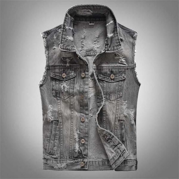 men's vests kiovno ripped destroyed denim vest washed slim fit casual waistcoats male sleeves jeans jackets streetwear, Black;white
men's vests kiovno ripped destroyed denim vest washed slim fit casual waistcoats male sleeves jeans jackets streetwear, Black;white