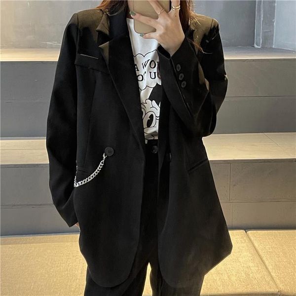 women's suits & blazers 2021 spring autumn fashion classic korean style loose soft warm single breasted turn-down collar casual coat, White;black
women's suits & blazers 2021 spring autumn fashion classic korean style loose soft warm single breasted turn-down collar casual coat, White;black
