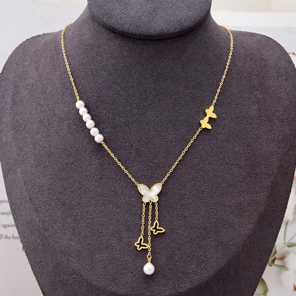 pendant necklaces wholesale fashion pearl shell butterfly necklace jewelry stainless steel hollow long tassel women, Silver
pendant necklaces wholesale fashion pearl shell butterfly necklace jewelry stainless steel hollow long tassel women, Silver