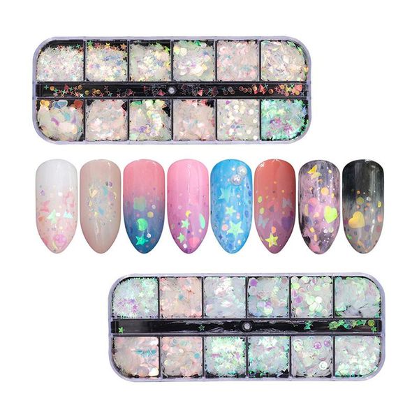 box holographic xmas snowflakes nail sequins flakes 3d art glitter laser ab silver paillette manicure decorations, Silver;gold
box holographic xmas snowflakes nail sequins flakes 3d art glitter laser ab silver paillette manicure decorations, Silver;gold