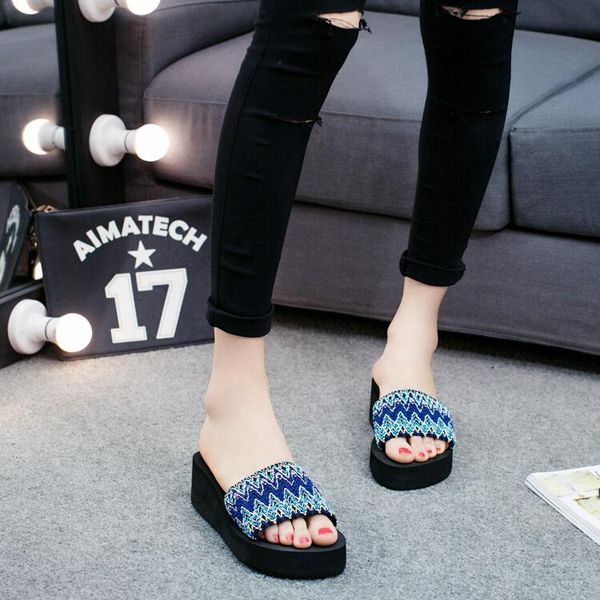 slippers summer wild ethnic style yi zi tuo female flat korean version of the anti-slip leisure outer wear thick beach, Black
slippers summer wild ethnic style yi zi tuo female flat korean version of the anti-slip leisure outer wear thick beach, Black