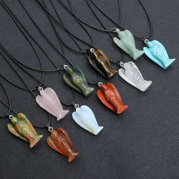 healing reiki natural stone crystal necklace for women men lovely angel figurine tiger eye opal pink crystal pendant pendulum, Silver
healing reiki natural stone crystal necklace for women men lovely angel figurine tiger eye opal pink crystal pendant pendulum, Silver