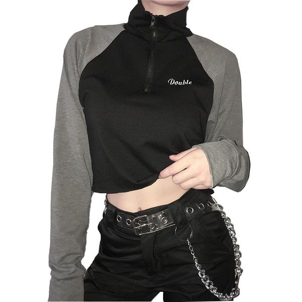 women's hoodies & sweatshirts autumn short half high collar woman sweatshirt fashion loose long sleeve women hip-hop style zipper, Black
women's hoodies & sweatshirts autumn short half high collar woman sweatshirt fashion loose long sleeve women hip-hop style zipper, Black
