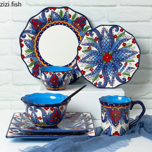 american painted flower ceramic dinner plate household tableware set pasta steak kitchen utensils porcelain microwave oven dishes & plates
american painted flower ceramic dinner plate household tableware set pasta steak kitchen utensils porcelain microwave oven dishes & plates