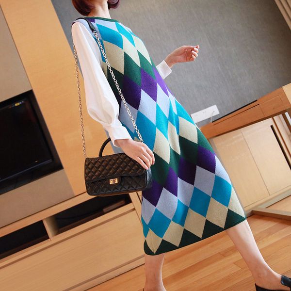 chess autumn female with sleeves fashion long background sweater knitted or crocheted elegant dress f2289 g2s5, Black;gray
chess autumn female with sleeves fashion long background sweater knitted or crocheted elegant dress f2289 g2s5, Black;gray