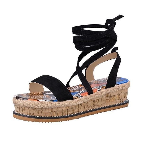 sandals summer wedge espadrilles women open toe gladiator lace up ankle strap platform zapatos de mujer, Black
sandals summer wedge espadrilles women open toe gladiator lace up ankle strap platform zapatos de mujer, Black