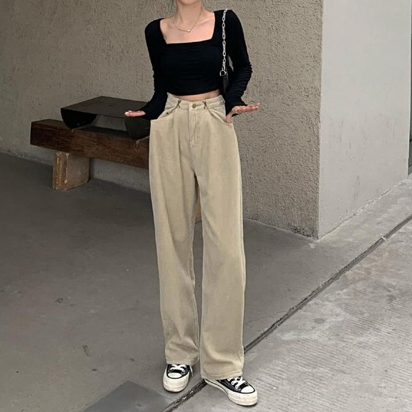 pants corduroy long pants for women high waist spring autumn fashion elegant casual office lady straight trouser ehky yai8, Black;white
pants corduroy long pants for women high waist spring autumn fashion elegant casual office lady straight trouser ehky yai8, Black;white