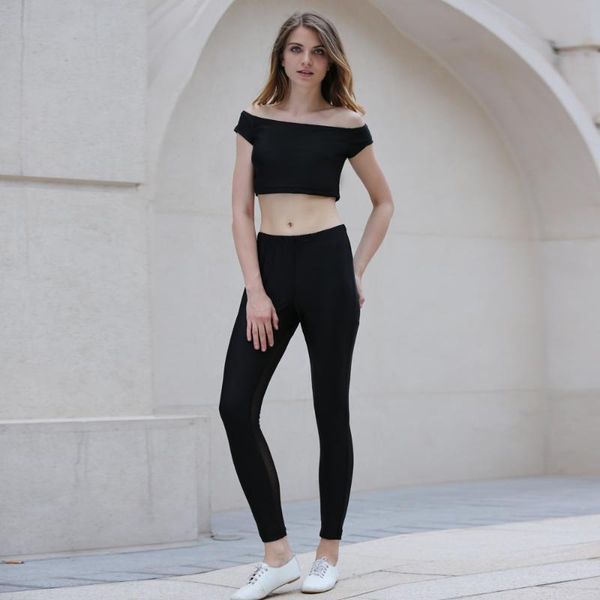 two pieces active women suit short sleeve crop elastic waist see-through spliced leggings twinset set women's piece pants, White
two pieces active women suit short sleeve crop elastic waist see-through spliced leggings twinset set women's piece pants, White