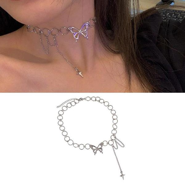 pendant necklaces goth hollow butterfly choker necklace statement girlfriend gift cute bicolor chain clavicle jewelry naruto colar, Silver
pendant necklaces goth hollow butterfly choker necklace statement girlfriend gift cute bicolor chain clavicle jewelry naruto colar, Silver
