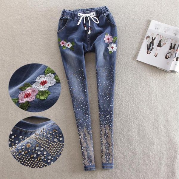 wholesale fashion brand embroidery diamond beading jeans female street style elastic wasit pencil wq2204 dropship women's, Blue
wholesale fashion brand embroidery diamond beading jeans female street style elastic wasit pencil wq2204 dropship women's, Blue