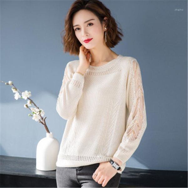 women's sweaters female round neck loose long sleeve jumpers women summer autumn hollow mesh gauze thin knitted sweater, White;black
women's sweaters female round neck loose long sleeve jumpers women summer autumn hollow mesh gauze thin knitted sweater, White;black