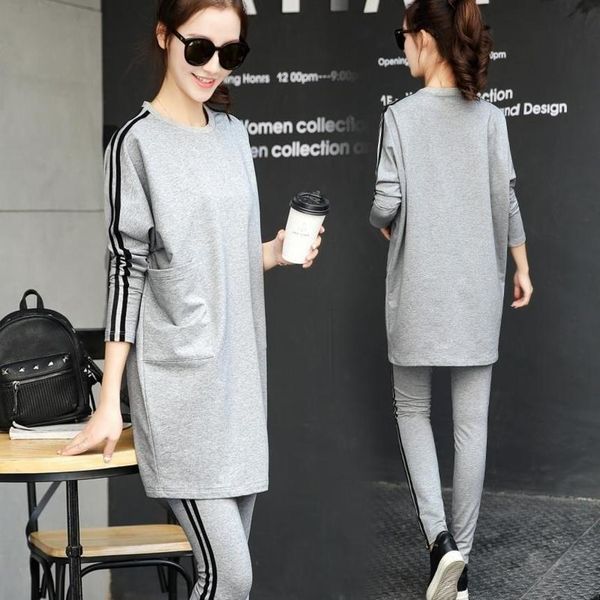 spring new large clothing korean fashion casual sportswear women's loose and thin two-piece set in autumn, Gray
spring new large clothing korean fashion casual sportswear women's loose and thin two-piece set in autumn, Gray