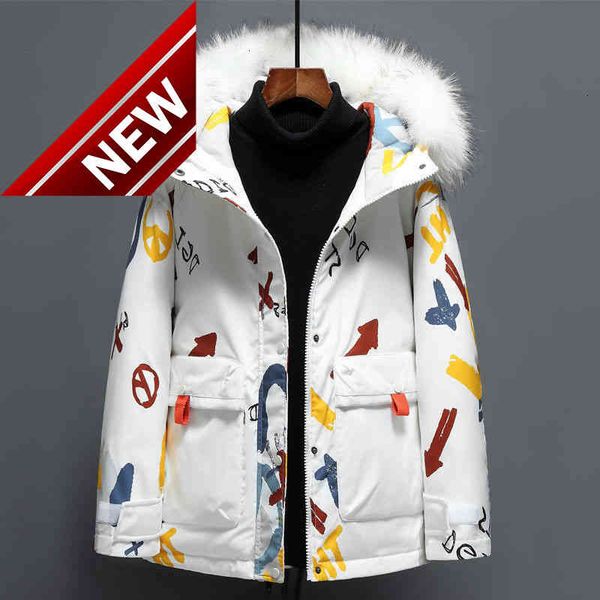men's white hip hop duck down jacket 2021 winter couple thickened warm hooded fur collar fashion little devil print, Black
men's white hip hop duck down jacket 2021 winter couple thickened warm hooded fur collar fashion little devil print, Black