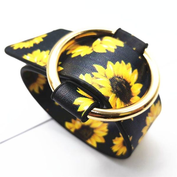 sunflower bracelets trendy leopard girl round black design circle fashion pu leather for women jewelry charm, Golden;silver
sunflower bracelets trendy leopard girl round black design circle fashion pu leather for women jewelry charm, Golden;silver