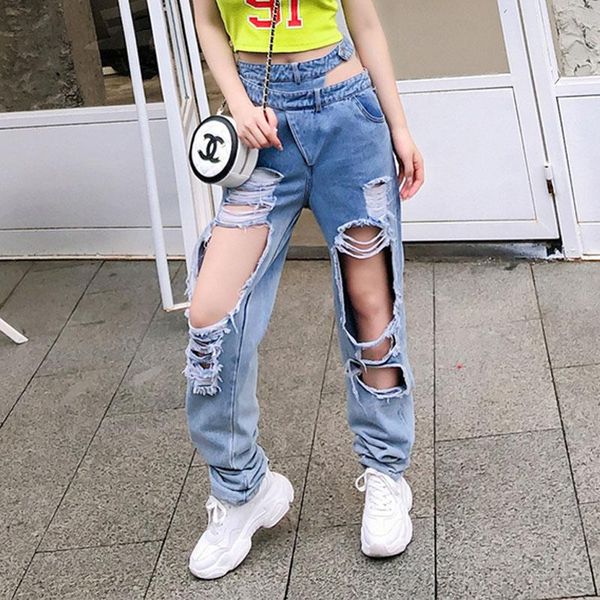 women's jeans leakage waist hole wear hollow beggar's pants versatile casual 2021 student trend boyfriend, Blue
women's jeans leakage waist hole wear hollow beggar's pants versatile casual 2021 student trend boyfriend, Blue