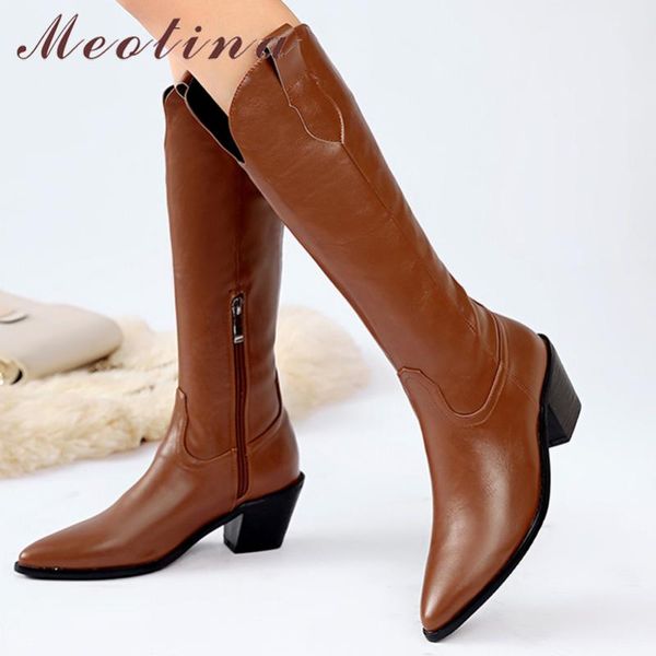 boots meotina western women shoes thick high heel knee pointed toe zipper ladies autumn winter brown black 46
boots meotina western women shoes thick high heel knee pointed toe zipper ladies autumn winter brown black 46