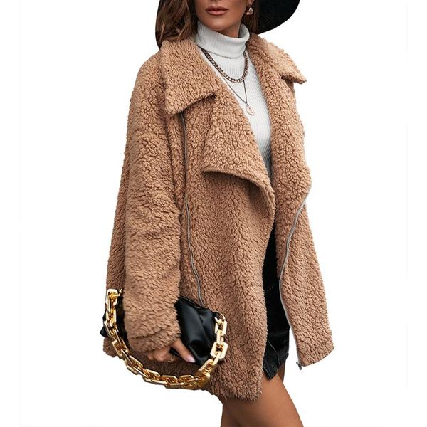 women's wool & blends casual women winter turn-down collar coats long sleeve zipper solid flannel single breasted warm cardigan elegant, Black
women's wool & blends casual women winter turn-down collar coats long sleeve zipper solid flannel single breasted warm cardigan elegant, Black