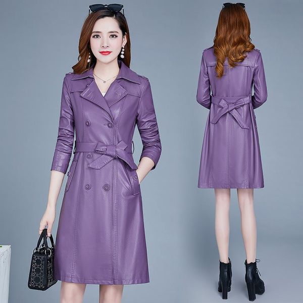 women's leather & faux 2021 autumn winter coat womens motorcycle jacket double breasted overcoat slim long trench outerwear female, Black
women's leather & faux 2021 autumn winter coat womens motorcycle jacket double breasted overcoat slim long trench outerwear female, Black