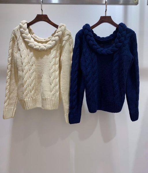 women's sweaters 2021 women fashion long-sleeved casual u-neck twist knit 1012, White;black
women's sweaters 2021 women fashion long-sleeved casual u-neck twist knit 1012, White;black