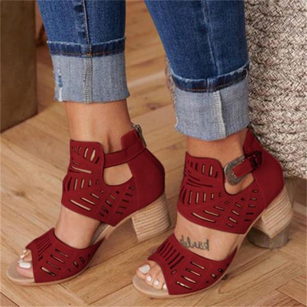 sandals summer hollow out mid heel slip-on buckle ladies shoes artificial open toe casual wedding pumps women sandalias 43, Black
sandals summer hollow out mid heel slip-on buckle ladies shoes artificial open toe casual wedding pumps women sandalias 43, Black