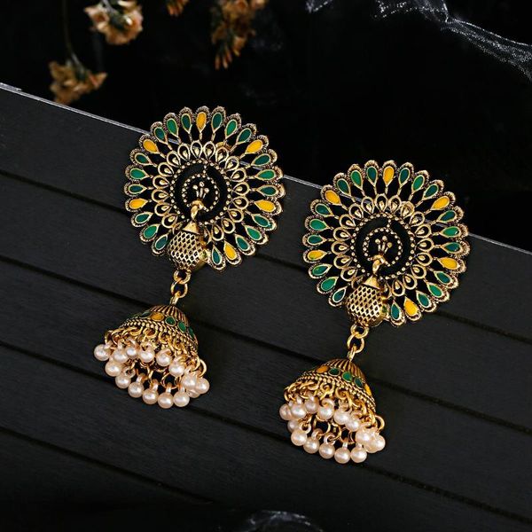 dangle & chandelier elegant vintage women's green peacock earrings bollywood bohemia gold pearl beads wedding hangers, Silver
dangle & chandelier elegant vintage women's green peacock earrings bollywood bohemia gold pearl beads wedding hangers, Silver