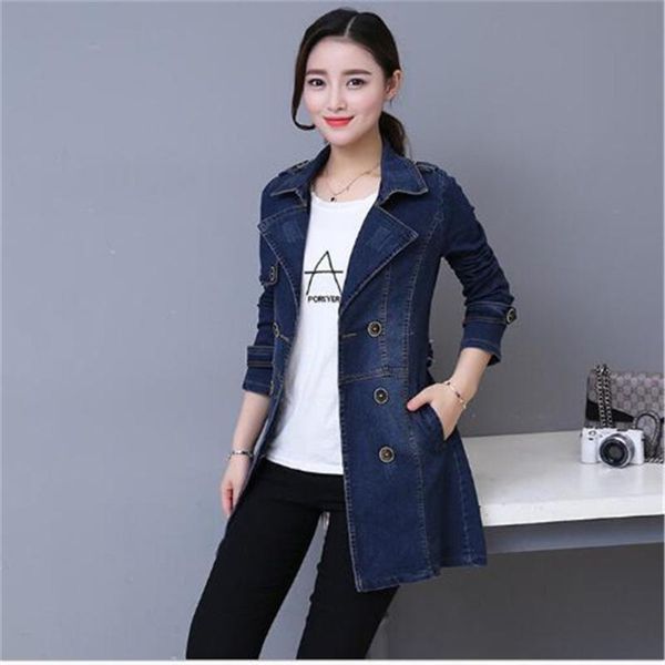 women's trench coats spring autumn jacket slim-fit denim windbreaker mid-length double-breasted blazer coat big clothes outerwear, Tan;black
women's trench coats spring autumn jacket slim-fit denim windbreaker mid-length double-breasted blazer coat big clothes outerwear, Tan;black