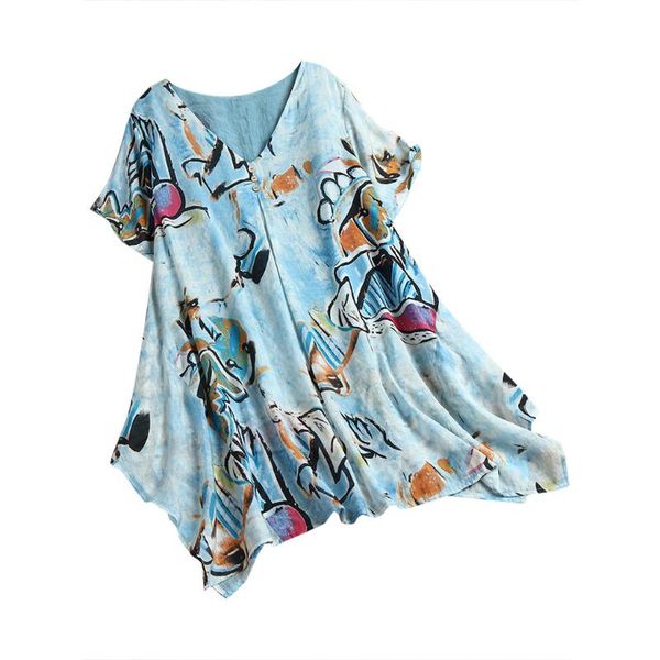 women's blouses & shirts jaycosin fashion short sleeve printed button casual blusas mujer de moda loose plus size blouse chemise femme, White
women's blouses & shirts jaycosin fashion short sleeve printed button casual blusas mujer de moda loose plus size blouse chemise femme, White