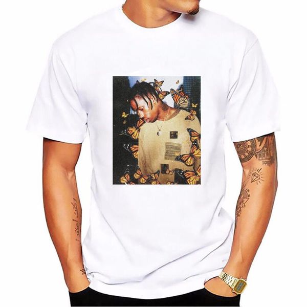 men's t-shirts cotton round collar white personalized printed shirt for men., White;black