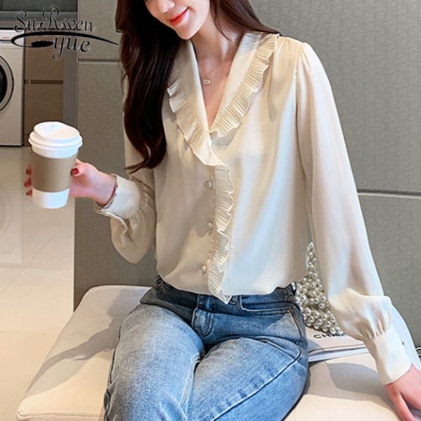 casual solid v-neck women clothing office lady long sleeve beading autumn fashion chiffon blouses 6286 50 210508, White
casual solid v-neck women clothing office lady long sleeve beading autumn fashion chiffon blouses 6286 50 210508, White