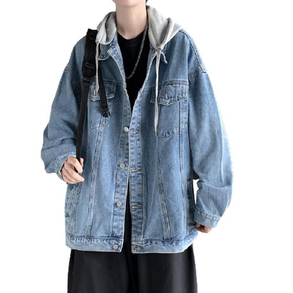 men's jackets 2021 denim jacket mens fashion streetwear hip hop hooded jeans man casual loose outerwear coats, Black;brown
men's jackets 2021 denim jacket mens fashion streetwear hip hop hooded jeans man casual loose outerwear coats, Black;brown