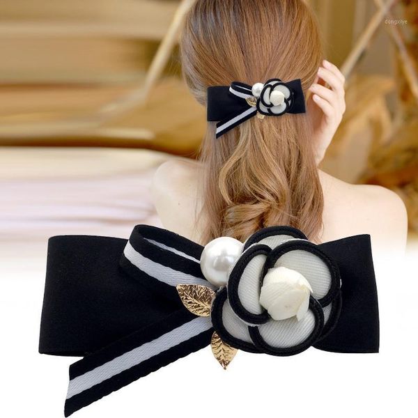 high-grade flower bowknot ponytail clip headdress pearl gold leaf black polyester barrette female jewelry women hair accessories1
high-grade flower bowknot ponytail clip headdress pearl gold leaf black polyester barrette female jewelry women hair accessories1