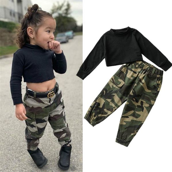 clothing sets 2pcs kids autumn clothes set solid color round-neck long sleeves t shirt camouflage elastic waist pants for girls1-6 year, White
clothing sets 2pcs kids autumn clothes set solid color round-neck long sleeves t shirt camouflage elastic waist pants for girls1-6 year, White