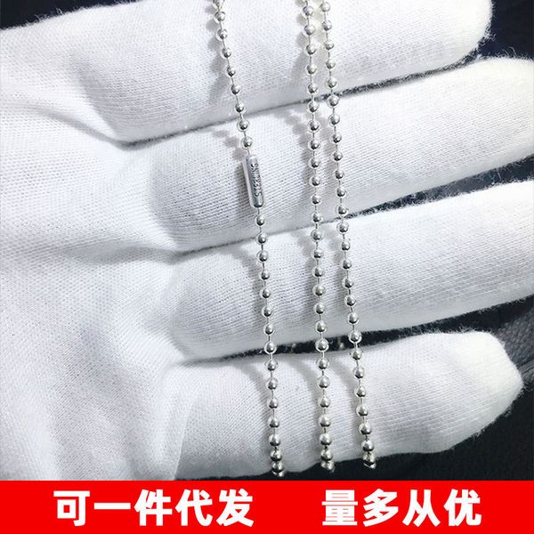 bead cro ch sweater bullet chain clavicle 925 sterling sier men's and women's fashion brand simple necklace, Silver
bead cro ch sweater bullet chain clavicle 925 sterling sier men's and women's fashion brand simple necklace, Silver