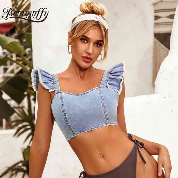 backless denim vest women summer fashion streetwear butterfly sleeve v-neck zip back crop female 210510, White
backless denim vest women summer fashion streetwear butterfly sleeve v-neck zip back crop female 210510, White