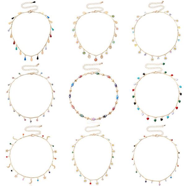 chokers bohemian colorful stone chain choker for women gold silver color short collar necklace charming party jewelry, Golden;silver
chokers bohemian colorful stone chain choker for women gold silver color short collar necklace charming party jewelry, Golden;silver