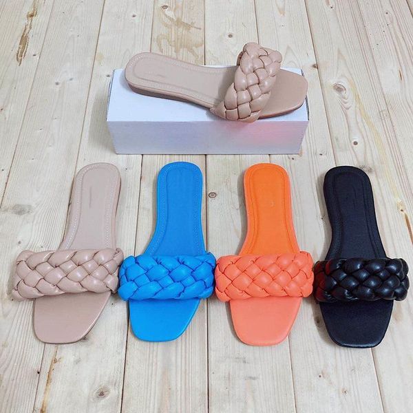 luxury weave leather women slippers low heels prom platform open toe flat casual slides square flip flop, Black
luxury weave leather women slippers low heels prom platform open toe flat casual slides square flip flop, Black