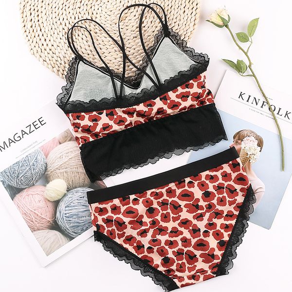 underwear set leopard lace lingerie suits padded breathable female tank panties, Black;white
underwear set leopard lace lingerie suits padded breathable female tank panties, Black;white