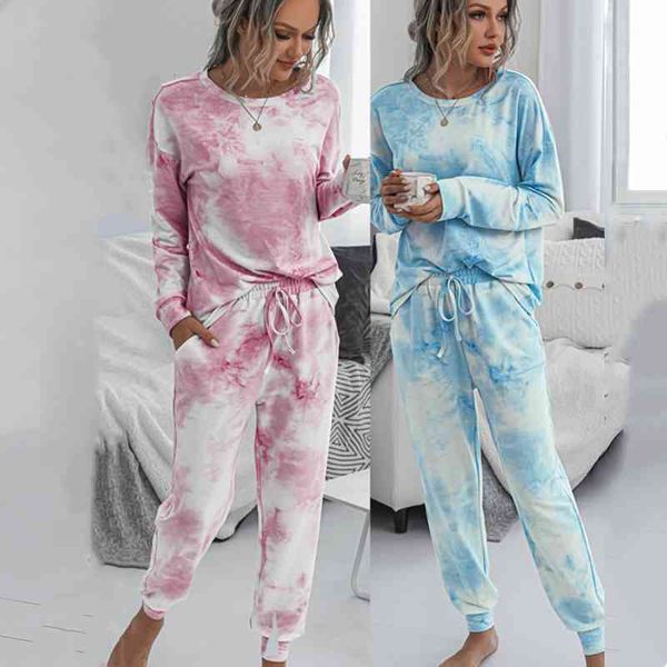 tie dye printed women pajamas long sleeve and pants hooded pijamas feminino set nightwear casual sleepwear 210520, Black;red
tie dye printed women pajamas long sleeve and pants hooded pijamas feminino set nightwear casual sleepwear 210520, Black;red