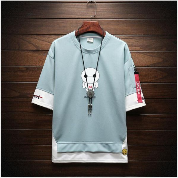 men's t-shirts summer short-sleeved t-shirt round neck five-point sleeve loose top, White;black
men's t-shirts summer short-sleeved t-shirt round neck five-point sleeve loose top, White;black