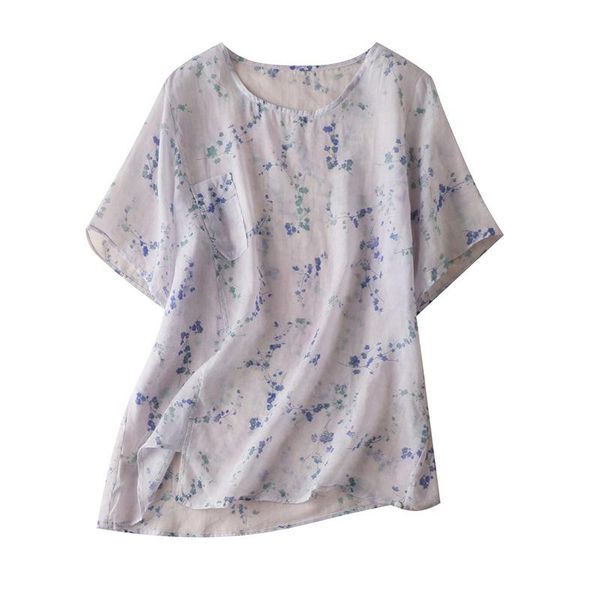 women's blouses & shirts prairie chic print thin blouse women pockets camisas estampadas de mujer flax summer for, White
women's blouses & shirts prairie chic print thin blouse women pockets camisas estampadas de mujer flax summer for, White