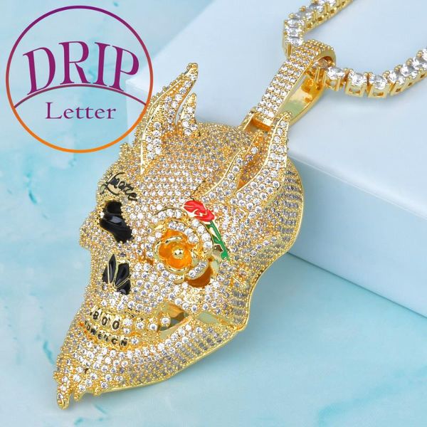 skull men's pendant rose flower eye gold color cubic zirconia hip hop plated necklace rock jewelry necklaces, Silver
skull men's pendant rose flower eye gold color cubic zirconia hip hop plated necklace rock jewelry necklaces, Silver