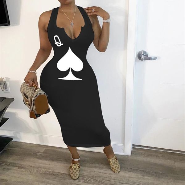 cm.yaya summer women black queen poker card sleeveless v-neck tank bodycon midi mid-calf dress club party pencil dresses, Black;gray
cm.yaya summer women black queen poker card sleeveless v-neck tank bodycon midi mid-calf dress club party pencil dresses, Black;gray