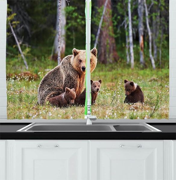 curtain & drapes green brown nature kitchen curtains wild mother grizzly bear protecting her babies forest jungle animal print for cafe
curtain & drapes green brown nature kitchen curtains wild mother grizzly bear protecting her babies forest jungle animal print for cafe