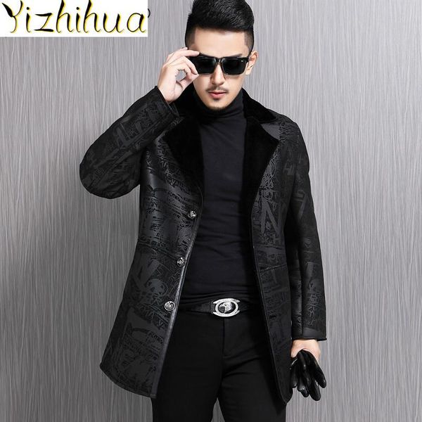 men's leather & faux azazel genuine jacket men winter sheepskin coat for real wool lining slim fit chaqueta cuero hombre 23l-205 kj3849, Black
men's leather & faux azazel genuine jacket men winter sheepskin coat for real wool lining slim fit chaqueta cuero hombre 23l-205 kj3849, Black