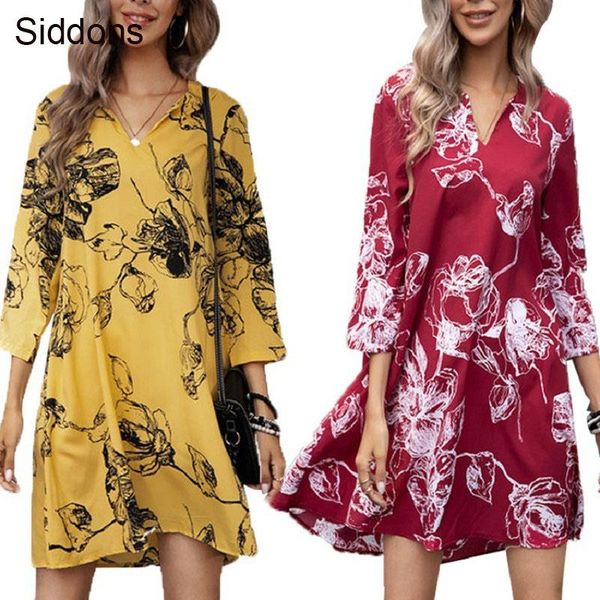 women dress v-neck printed bohemia dresses short print floral mini loose leisure beach summer femme vestidos casual, Black;gray
women dress v-neck printed bohemia dresses short print floral mini loose leisure beach summer femme vestidos casual, Black;gray