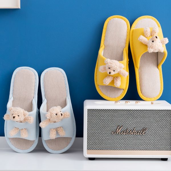 luxury slippers parent-child cute cartoon creative bear home linen breathable and comfortable cotton hemp slippers female, Black
luxury slippers parent-child cute cartoon creative bear home linen breathable and comfortable cotton hemp slippers female, Black
