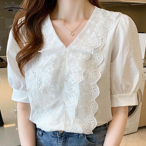 women's blouses & shirts 2021 summer v neck ruffles lace chiffon shirt ladies korean loose floral blouse women puff short sleeve hollow, White
women's blouses & shirts 2021 summer v neck ruffles lace chiffon shirt ladies korean loose floral blouse women puff short sleeve hollow, White